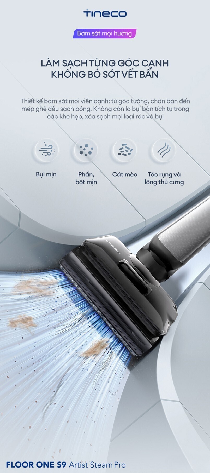 máy hút bụi lau sàn khô ướt tineco s9 artist steam pro