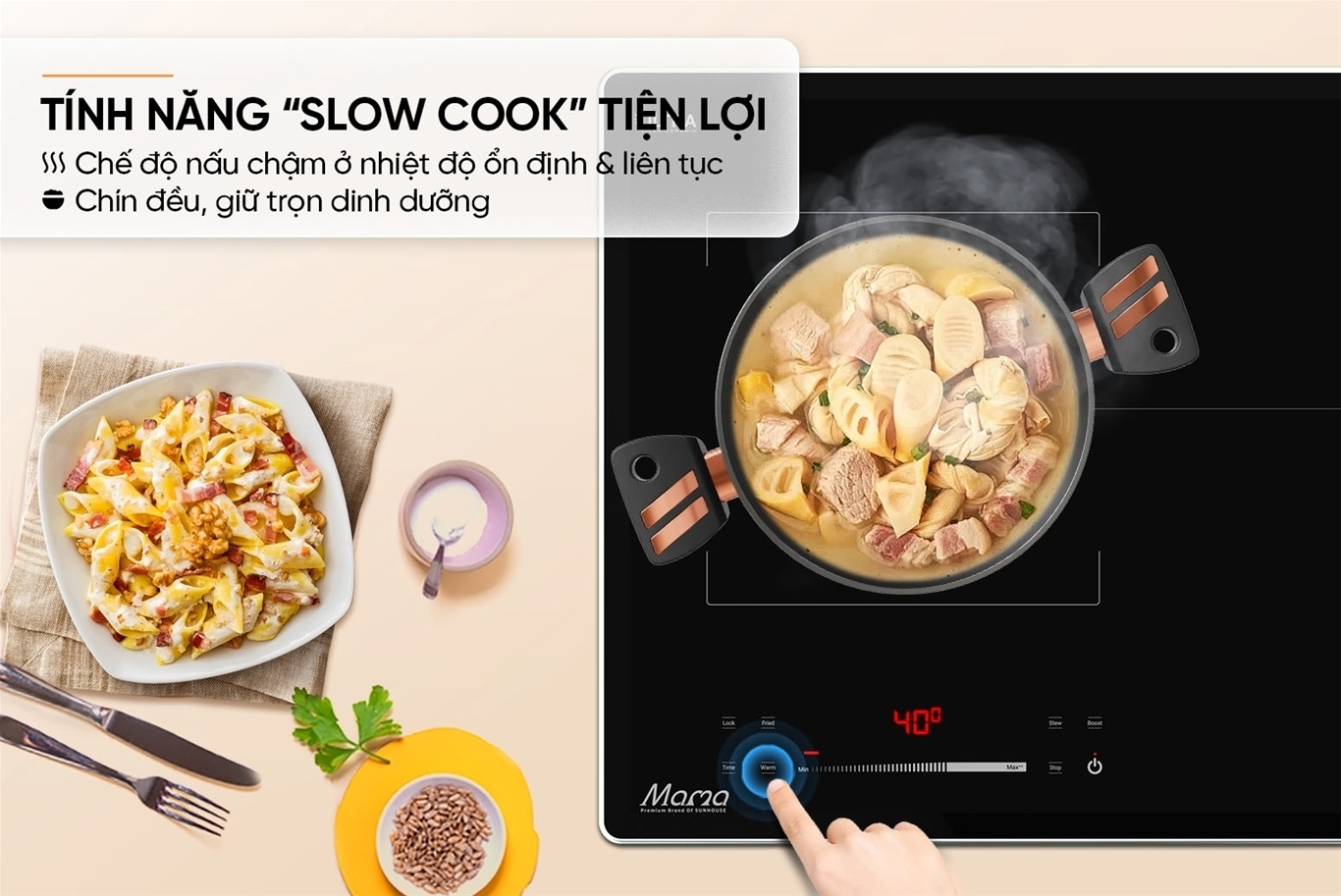 bếp đôi điện từ sunhouse mama mmb82252-m