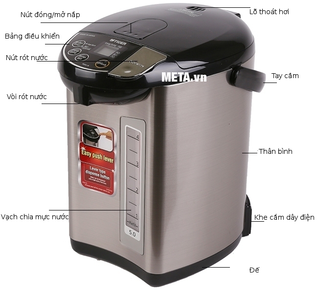 bình thủy điện tiger pdu-a50w 5 lít