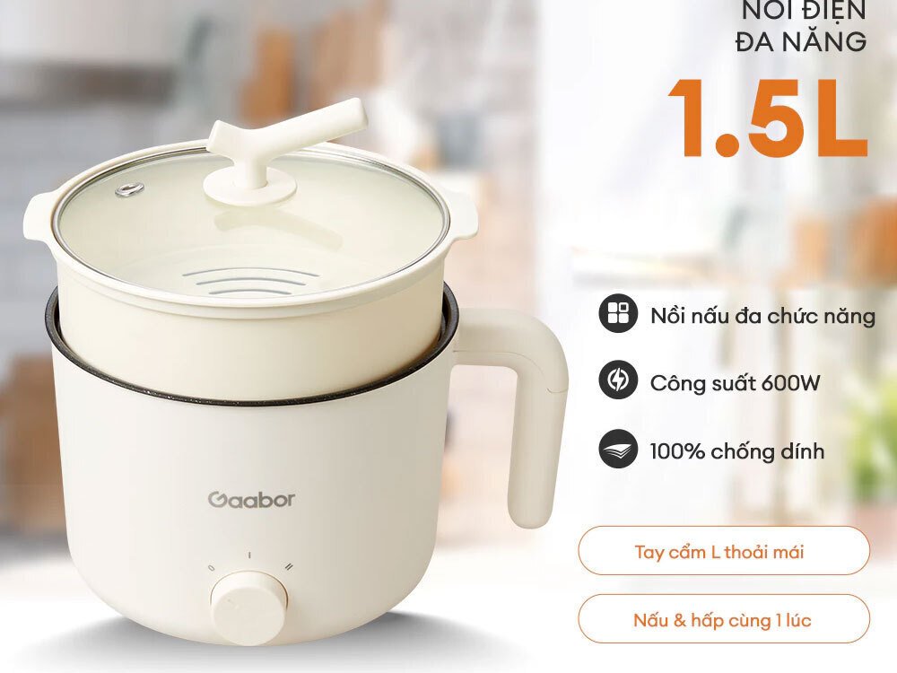 nồi điện đa năng gaabor gr-n15a - 1.5 lít