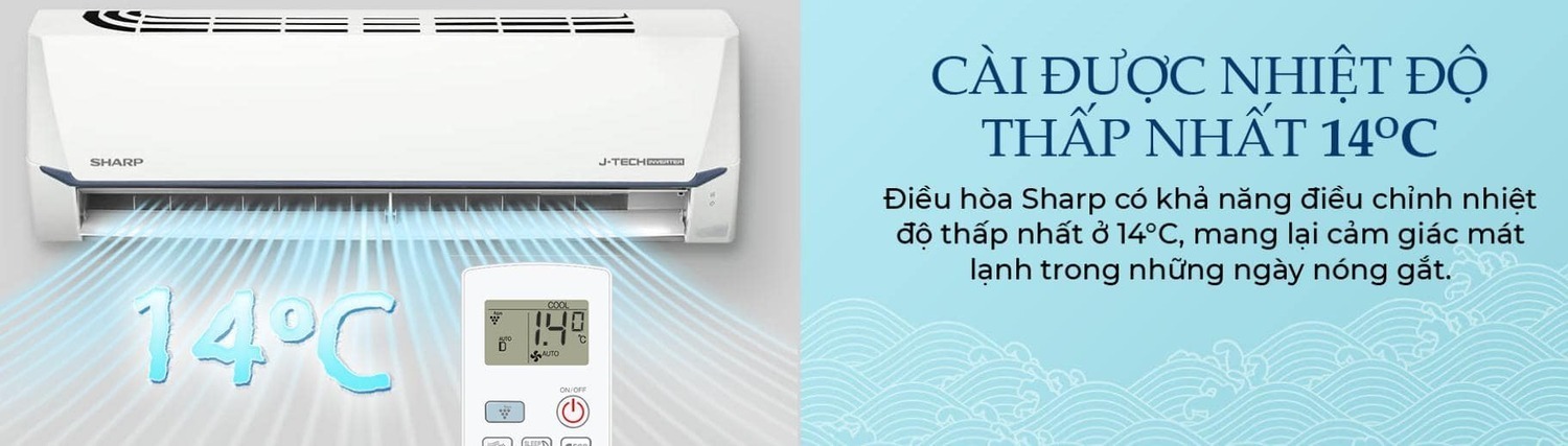 điều hòa sharp 1 chiều inverter 9.000btu ah-x10cew