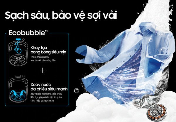 máy giặt samsung ecobubble inverter 9.5 kg wa40f95e1csv
