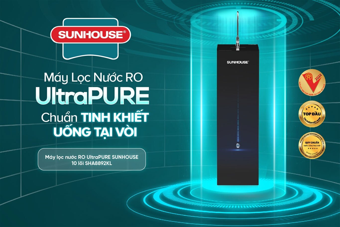 máy lọc nước ro ultrapure sunhouse 10 lõi sha8892kl