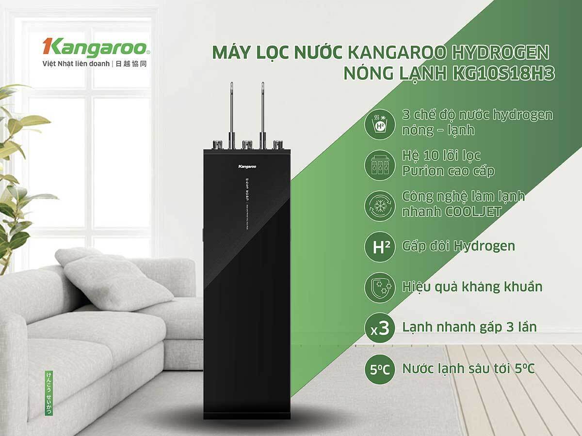 máy lọc nước kangaroo hydrogen nóng lạnh kg10s18h3