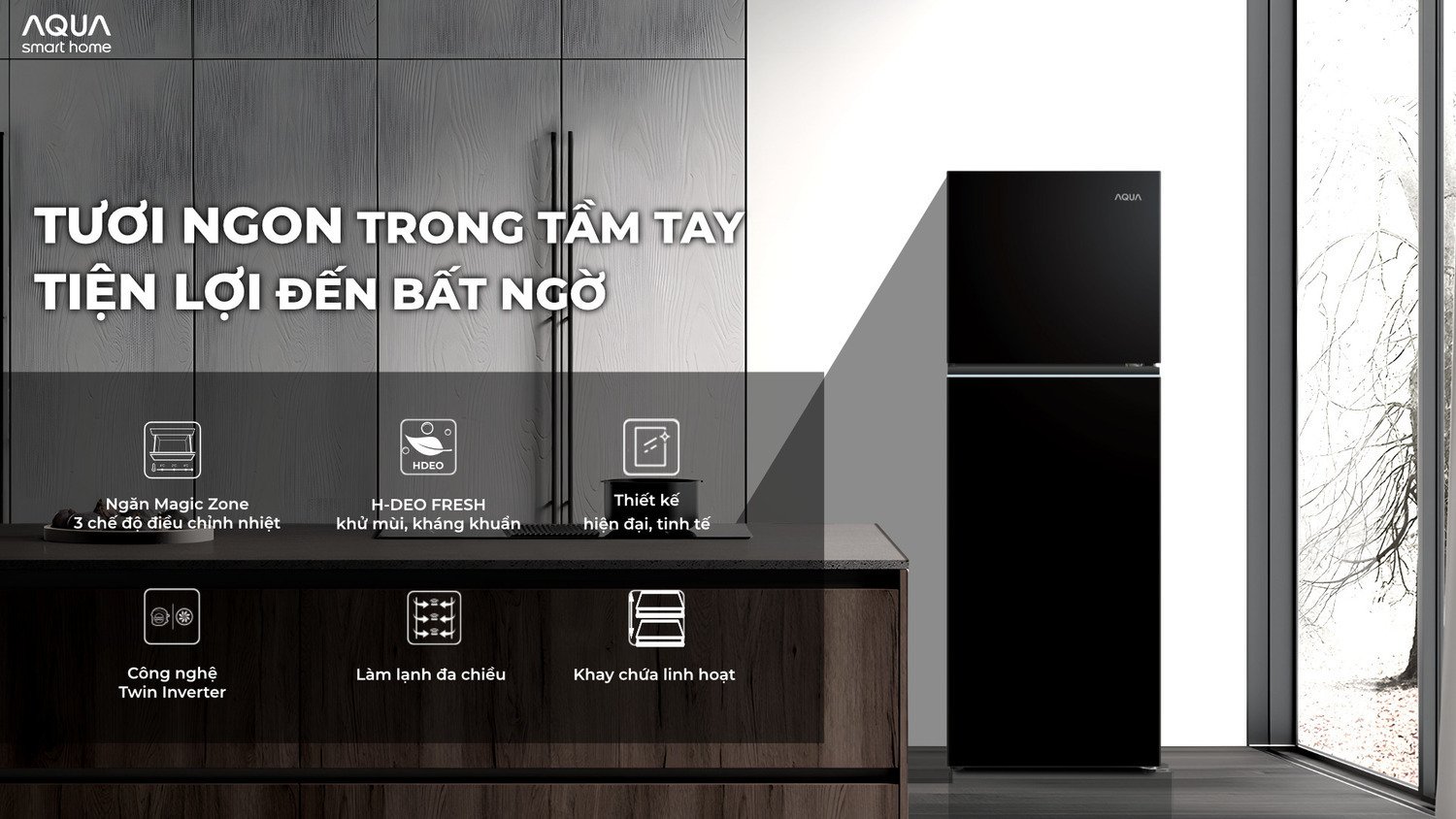 tủ lạnh aqua inverter 236l aqr-t265fa(lb)