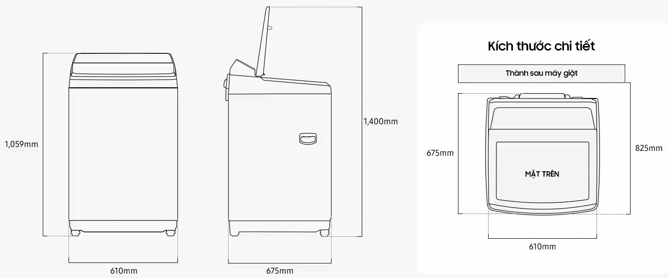 máy giặt samsung ecobubble inverter 12.5 kg wa40f12e4lsv