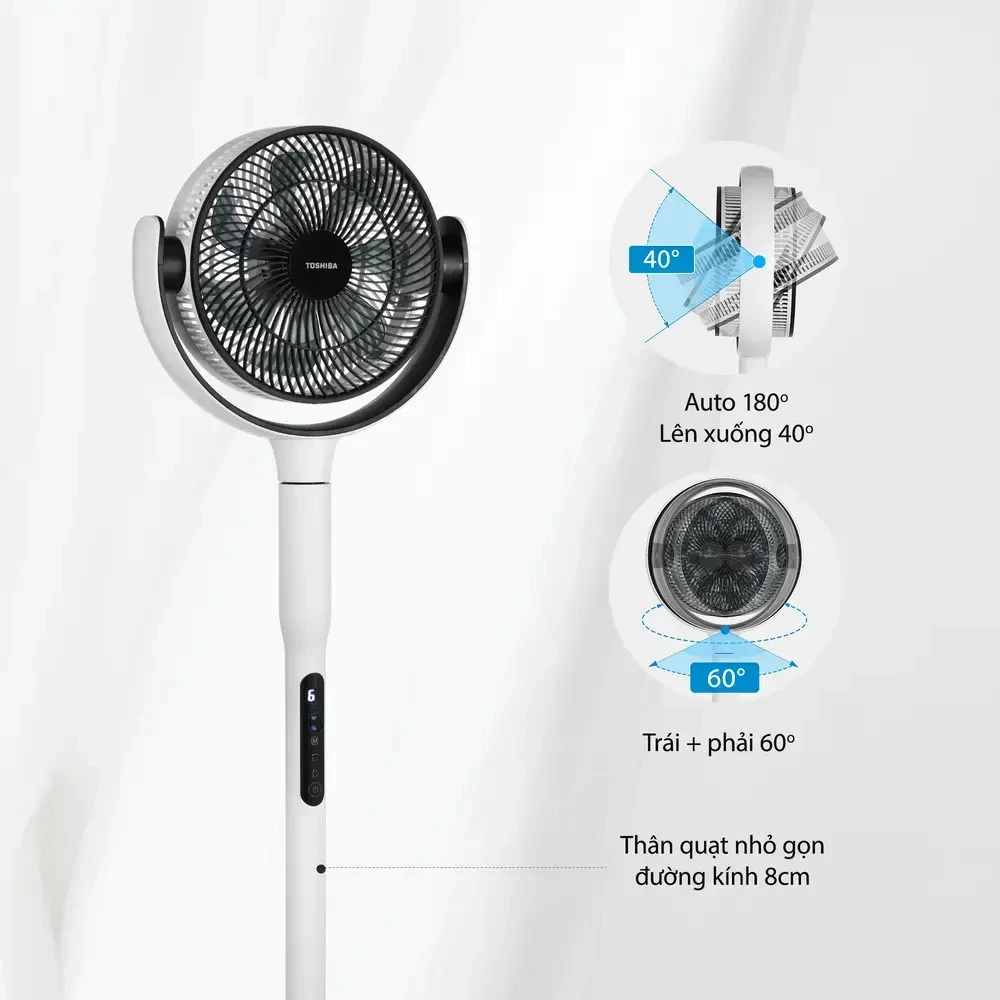 quạt cây tuần hoàn toshiba f-dsc40xvn(w)-có điều khiển