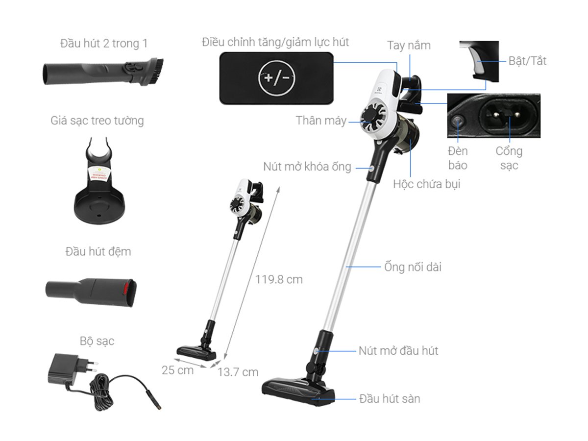 máy hút bụi không dây electrolux efp31212