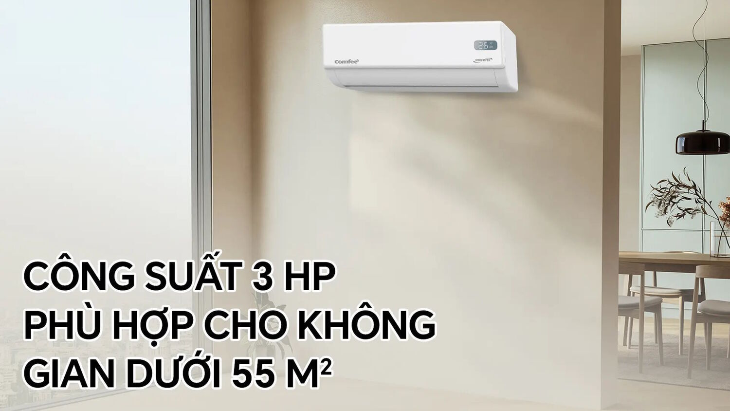 máy lạnh comfee inverter 3 hp cfs-28vgx