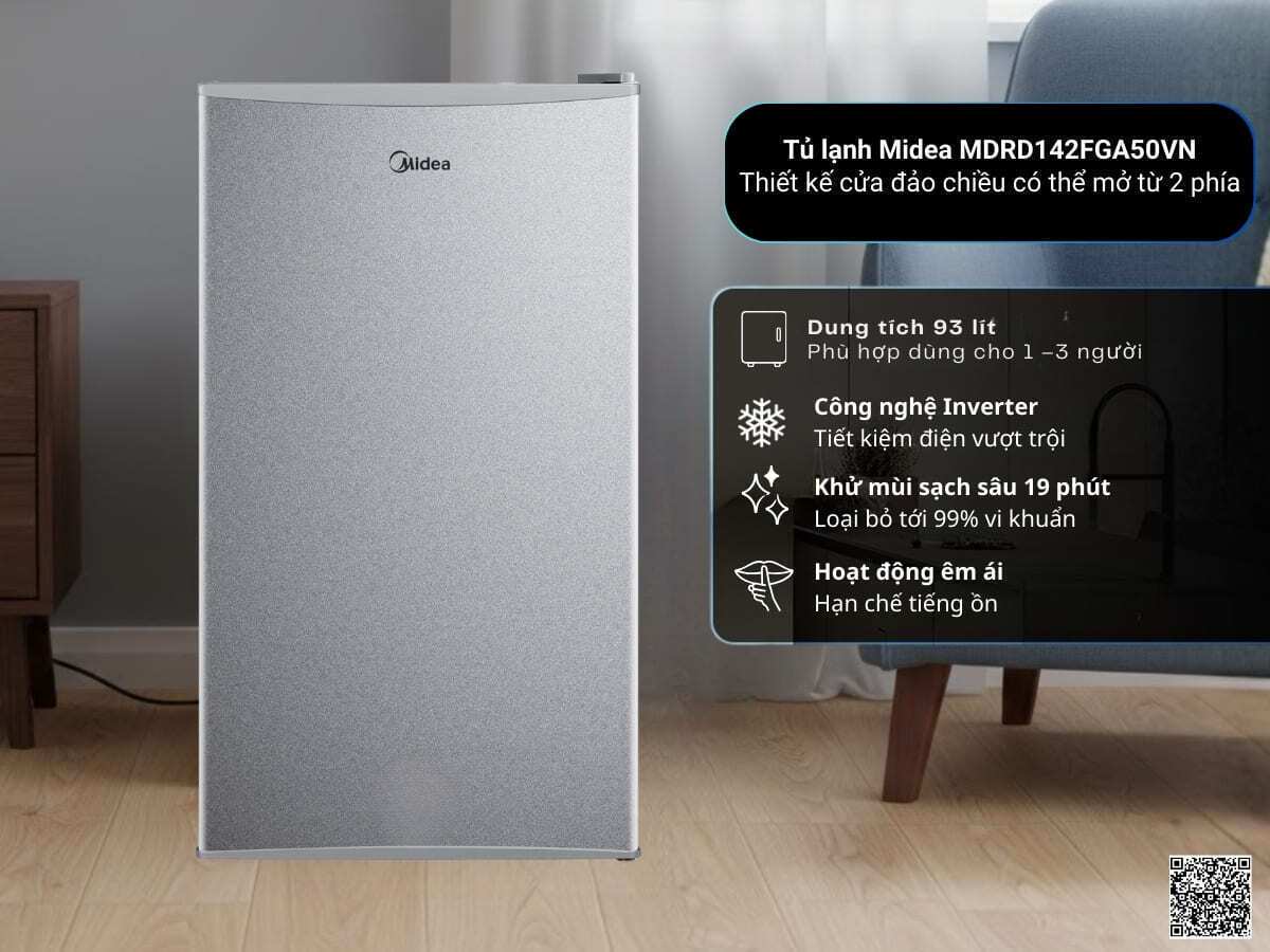 tủ lạnh midea mdrd142fga50vn 93 lít
