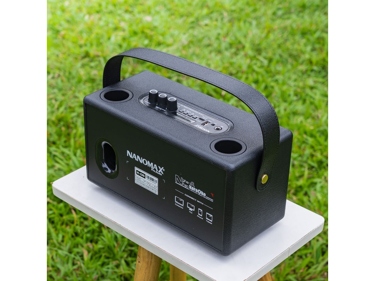 loa karaoke xách tay nanomax k-06 bass đôi 10cm 60w