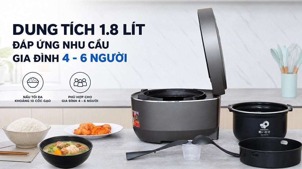 nồi cơm điện áp suất cao tần sharp ks-xw181v-s 1.8 lít
