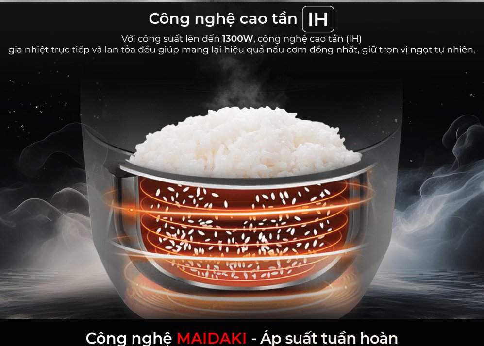 nồi cơm điện áp suất cao tần sharp ks-xw181v-s 1.8 lít