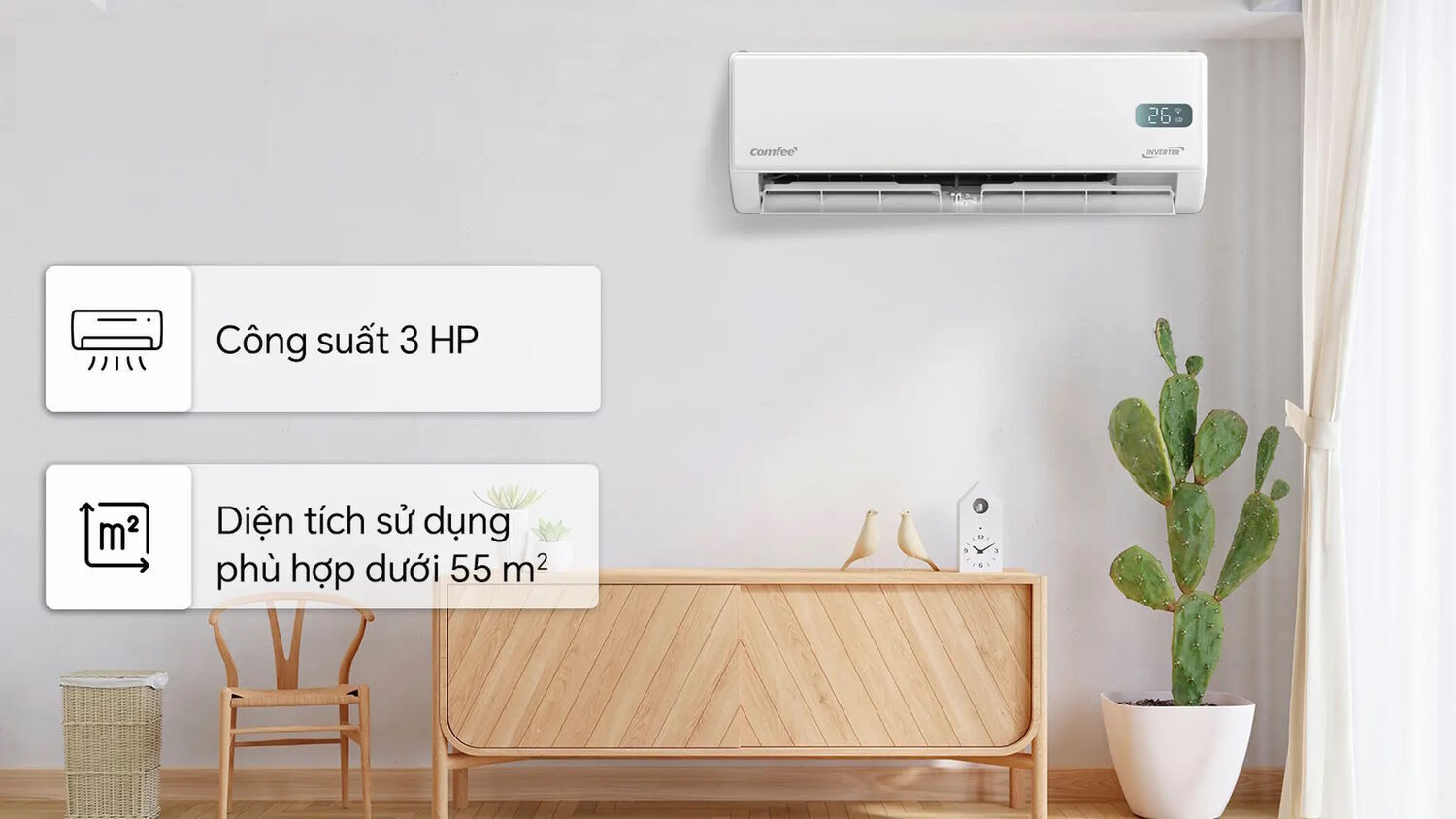 máy lạnh comfee inverter 3 hp cfs-28vgx
