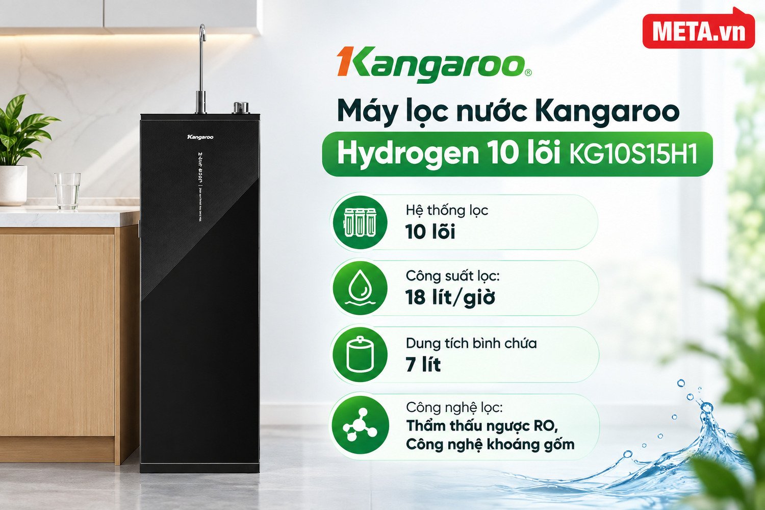 máy lọc nước kangaroo hydrogen kg10s15h1