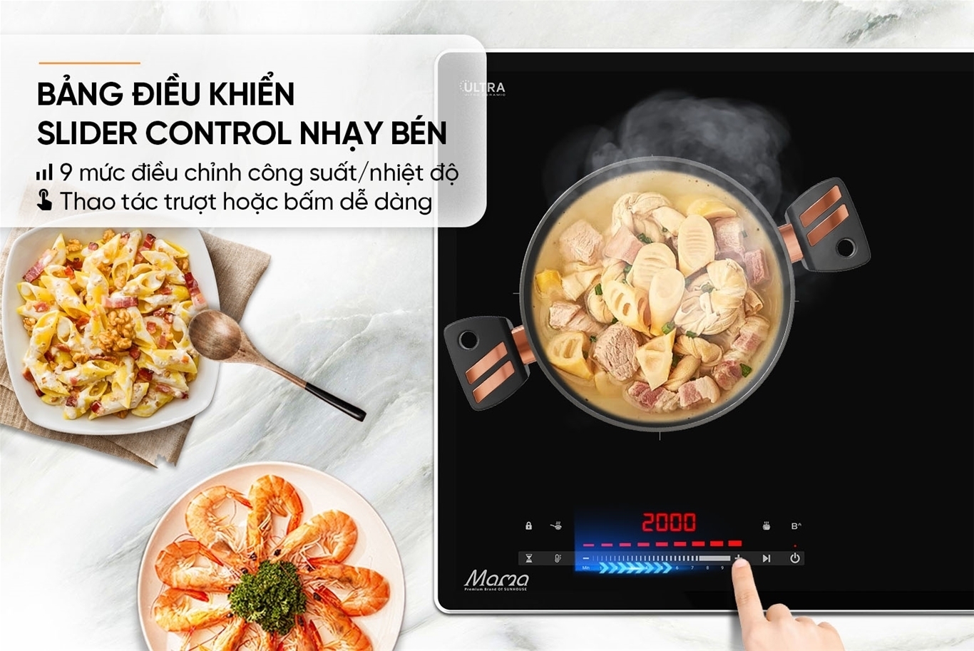 bếp đôi điện từ sunhouse mama mmb82262-m