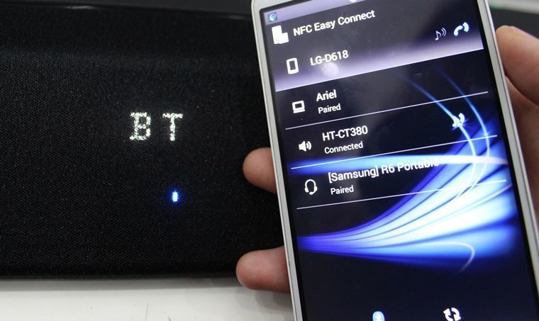 cách kết nối điện thoại, máy tính bảng với loa thanh sony bằng nfc