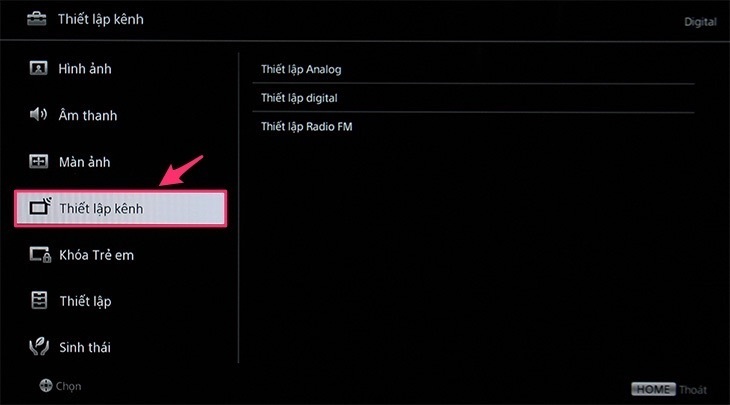 cách dò kênh trên internet tivi sony 2017
