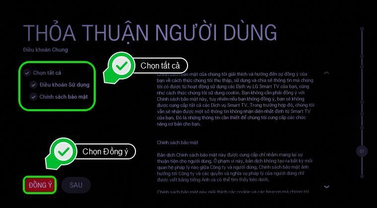 các bước thiết lập lại từ đầu smart tivi lg chạy hệ điều hành webos