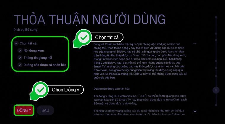 các bước thiết lập lại từ đầu smart tivi lg chạy hệ điều hành webos