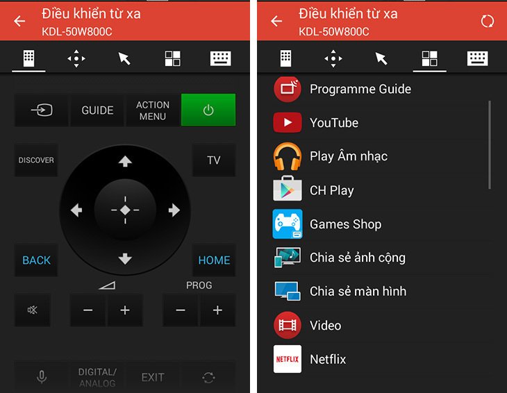cách sử dụng điện thoại để điều khiển android tivi sony