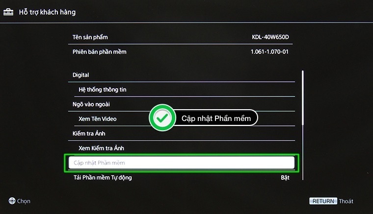 cách cập nhật phần mềm cho internet tivi sony 2016 bằng usb