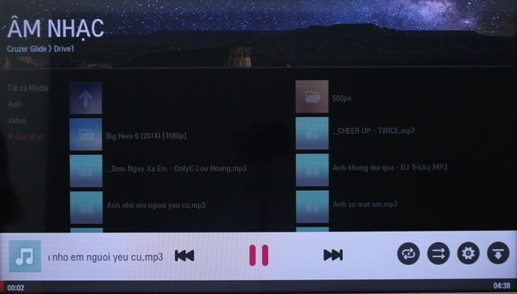 cách xem hình, nghe nhạc, xem phim trên internet tivi lg 2016