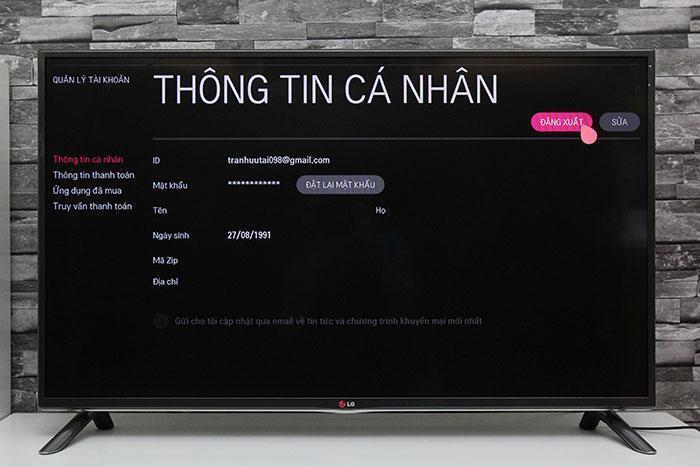cách tạo tài khoản tivi lg