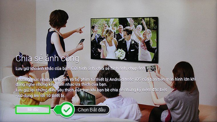 cách sử dụng tính năng photo share trên android tivi sony