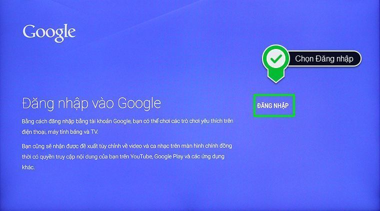 cách đăng nhập tài khoản google trên android tivi sony 2015