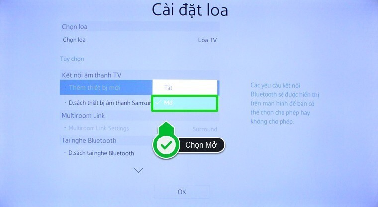 cách kết nối tivi samsung với loa thanh samsung qua tính năng tv sound connect