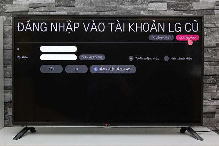 cách tạo tài khoản tivi lg