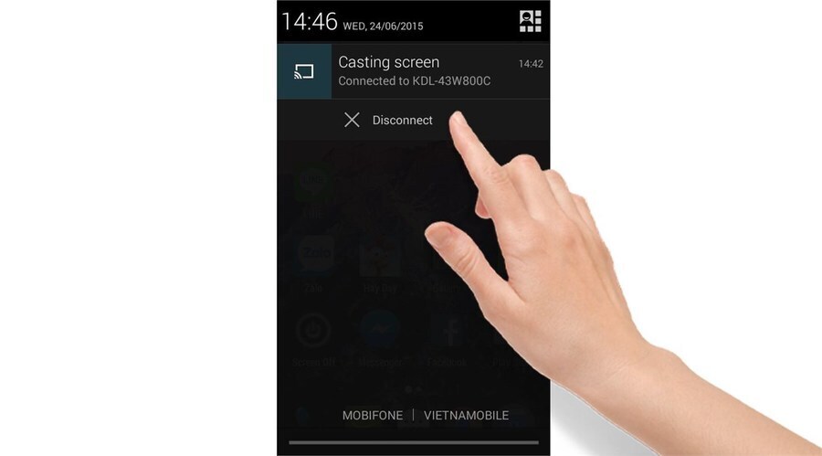 cách phản chiếu hình ảnh từ điện thoại lên android tivi sony