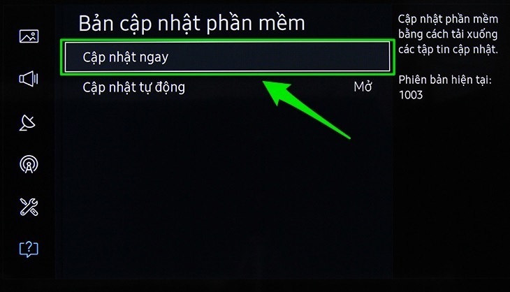 cách cập nhật phần mềm trên smart tivi samsung 2016
