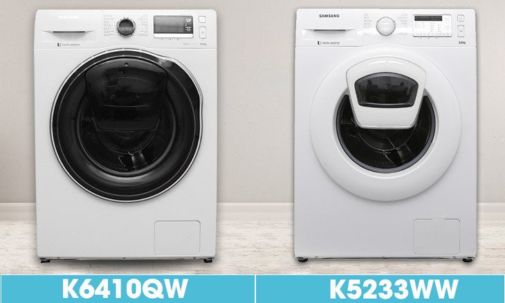 so sánh máy giặt samsung addwash inverter 9kg k6410qw và k5233ww - nên mua loại nào?