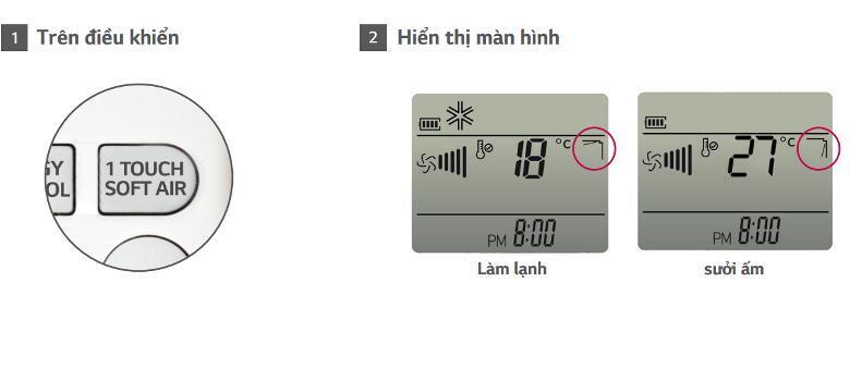 cách sử dụng chế độ gió tiếp xúc nhẹ trên máy lạnh lg
