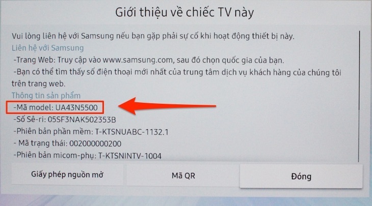 cách xem tên smart tivi samsung 2018 trong cài đặt