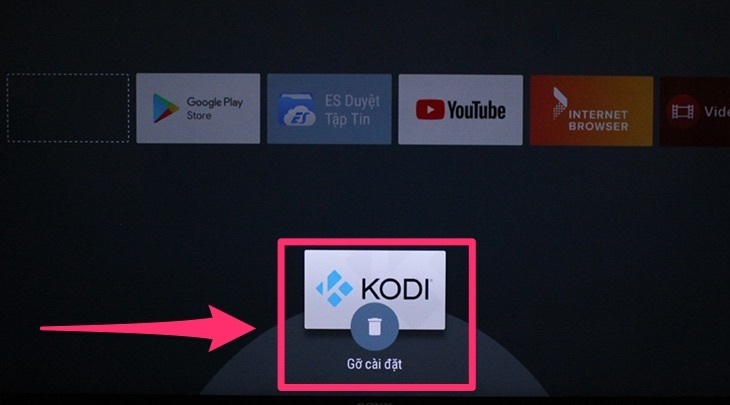 cách xóa ứng dụng đã cài trên android tivi 2018
