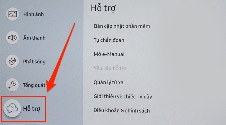 cách xem tên smart tivi samsung 2018 trong cài đặt