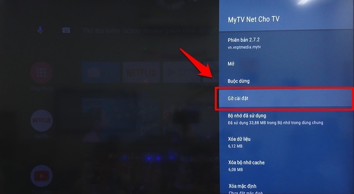cách xoá ứng dụng trên android tivi sharp 2018