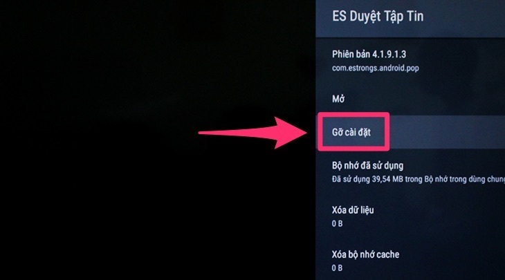 cách xóa ứng dụng đã cài trên android tivi 2018