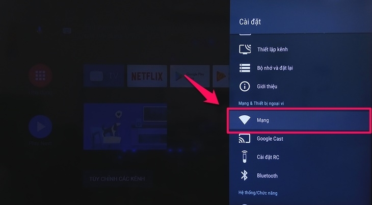 cách kết nối mạng trên android tivi sharp 2018