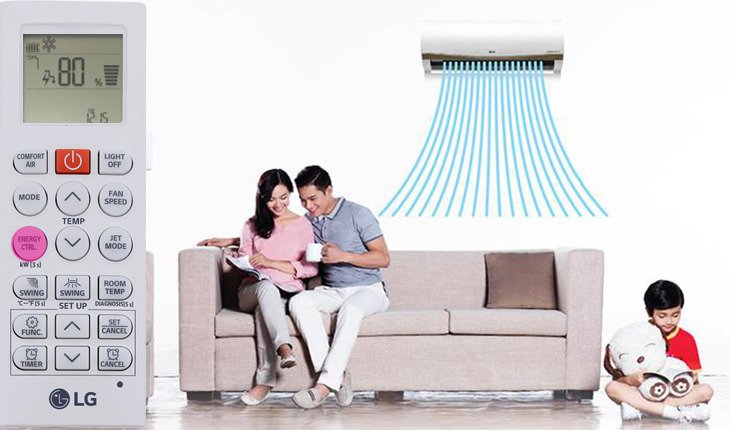cách chỉnh chế độ kiểm soát năng lượng chủ động trên máy lạnh lg