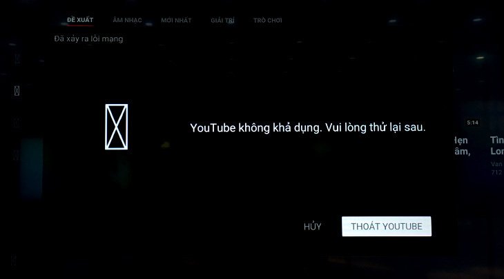 hướng dẫn cách khắc phục các lỗi youtube thường gặp trên tivi sony
