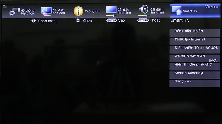 cách khôi phục cài đặt gốc trên smart tivi sharp 2018