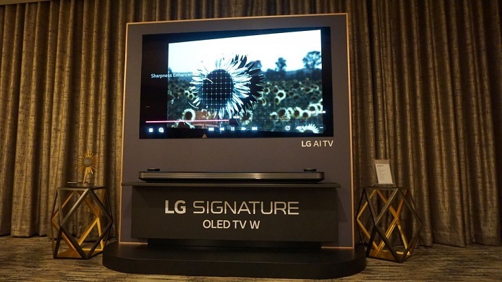 [ces 2018] lg tiếp tục hé lộ siêu phẩm lg signature oled w8 siêu mỏng dán tường