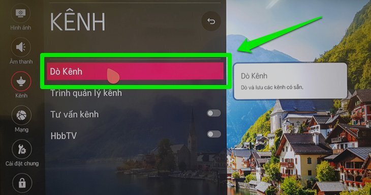 cách dò kênh tự động cho tivi lg 2018 chạy hệ điều hành webos 4.0