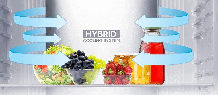 hybrid cooling - hệ thống làm lạnh kép trên tủ lạnh sharp