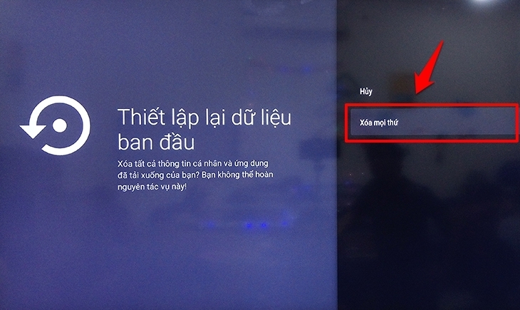 cách khôi phục cài đặt gốc trên android tivi sharp 2018
