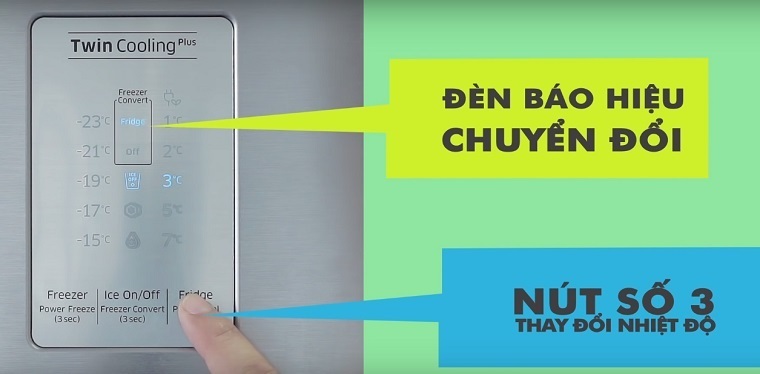 cách chuyển đổi 5 tính năng trên tủ lạnh samsung twin cooling plus